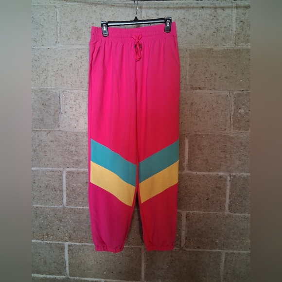 NWOT UOUA Women's Color Block Windbreaker 80's Pants - Picture 2 of 5